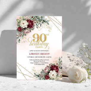 Invitation Fleurs de Bourgogne raffinées Eucalyptus 90e anniv