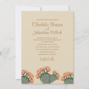 Invitation Fleurs de cactus à poires Élégantes Mariage de cac