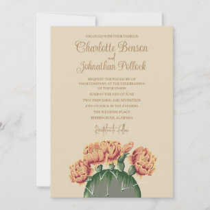 Invitation Fleurs de cactus à poires Élégantes Mariage de cac