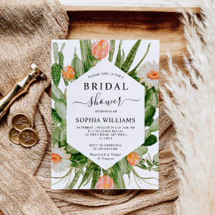 Invitation Fleurs de cactus Cadre de douche nuptiale Invitati