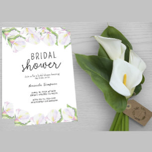 Invitation Fleurs de calla blanches Baby Shower de mariage 