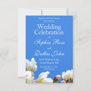 Invitation Fleurs de cerisier blanc printemps