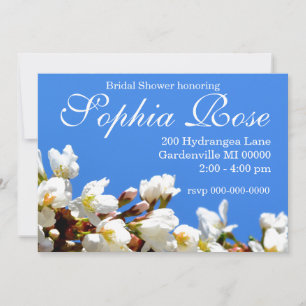 Invitation Fleurs de cerisier blanc printemps