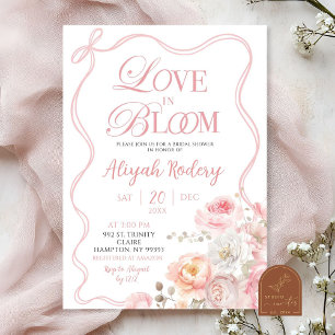 Invitation Fleurs de cerisier rose, amour en fleurs, douche d