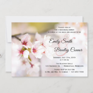 Invitation Fleurs de cerisiers printanières   Dîner de répéti