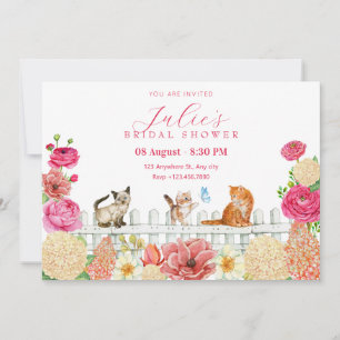 Invitation Fleurs de chats mignons