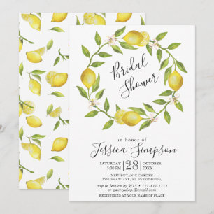 Invitation Fleurs de citron verdure Douceur de mariage aquar