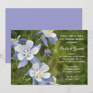 Invitation Fleurs de colonne bleue Mariage de poste Brunch