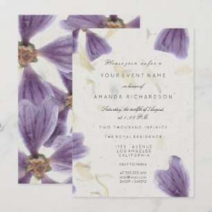 Invitation Fleurs de cottage pour 16e anniversaire de mariage