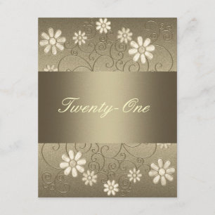 Invitation Fleurs de crème en métal d'égout en bronze 21e ann