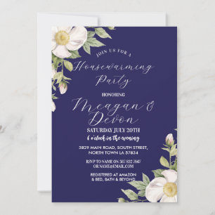 Invitation Fleurs de crème Fleurs blanches Fête de réchauffem