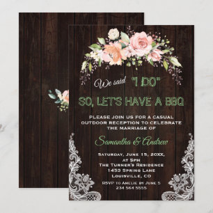 Invitation Fleurs de crème rousse rustique Dentelle I FAIRE B