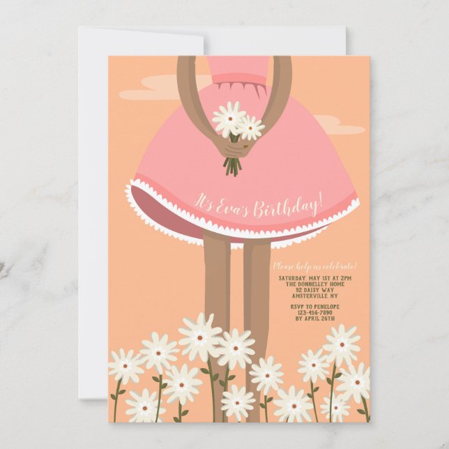 Invitation Fleurs de cueillette Fête d'anniversaire (Devant)