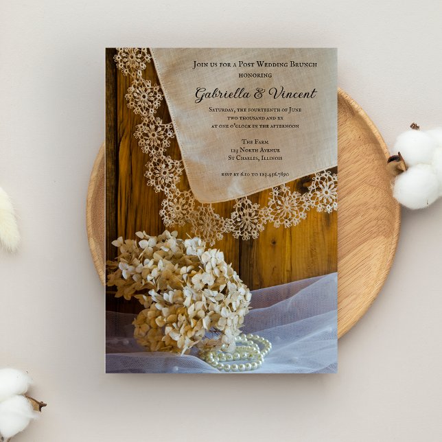 Invitation Fleurs de dentelle du pays Mariage Brunch (Créateur téléchargé)