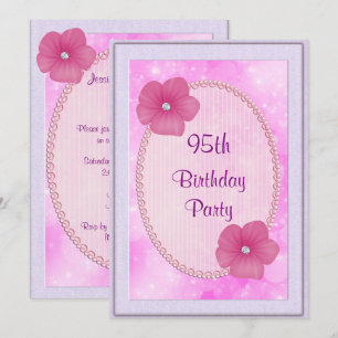 Invitation Fleurs de diamant et perles 95e anniversaire