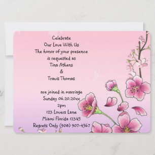 Invitation Fleurs de fête de mariage fantaisistes de fleurs d