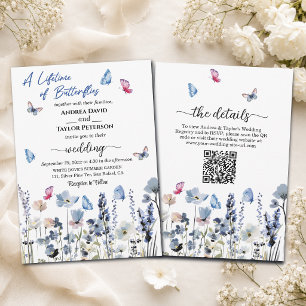 Invitation Fleurs de Jacinthe Sauvage Mariage Code QR Tout-en