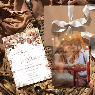 Invitation Fleurs de jardin boho rustiques Photo Enregistrer 