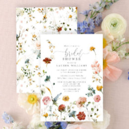 Invitation Fleurs de jardin Fête des mariées de script botani