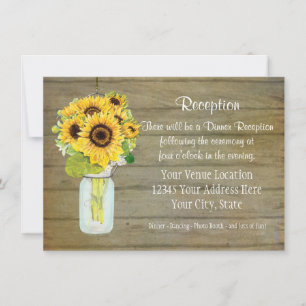 Invitation Fleurs de jarre de Mason rustique Tournesol suspen