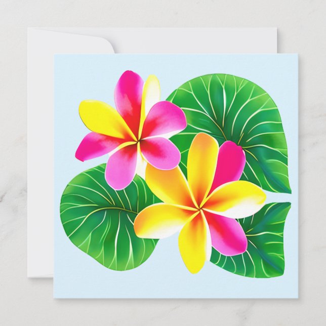 Invitation Fleurs de la Plumeria tropicale (Devant)