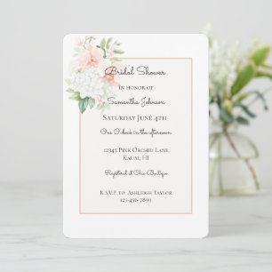 Invitation Fleurs de lanterne de pêche blanche pour la douche