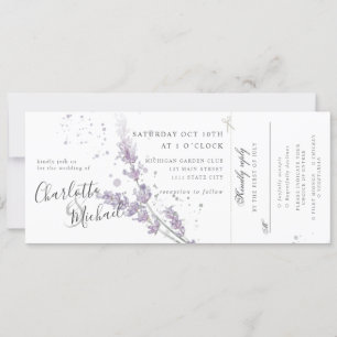 Invitation Fleurs de lavande d'aquarelle avec weddin rsvp att