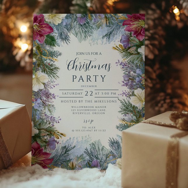 Invitation Fleurs de lavande d'hiver de Noël (Créateur téléchargé)