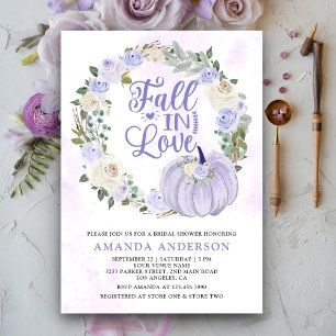Invitation Fleurs de Lavande Roses Citrouille Mariage Tomber 
