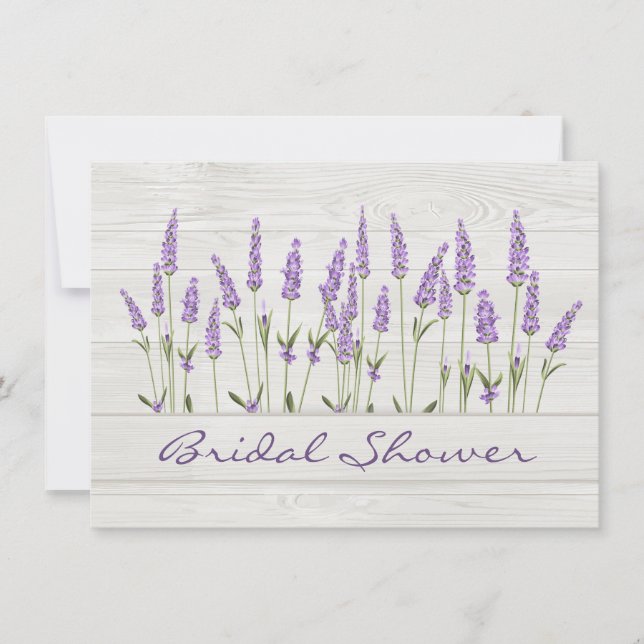 Invitation Fleurs de lavande violette sur Fête des mariées de (Devant)