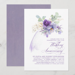 Invitation Fleurs de lavande violettes pour mariage et annive