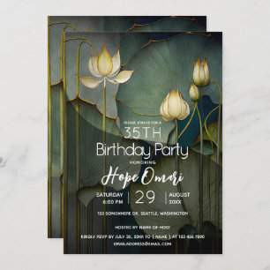 Invitation Fleurs de Lotus Blanches, Belle Nature Guériseuse