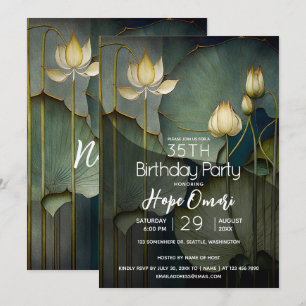 Invitation Fleurs de lotus blanches, belle nature guérisseuse