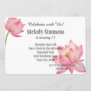 Invitation Fleurs de Lotus roses