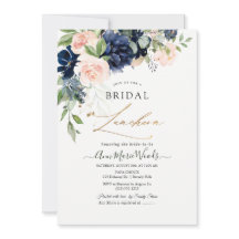 Fleurs de luncheon de mariage bleu marine blush aq
