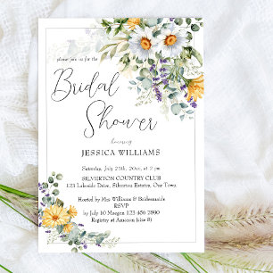 Invitation Fleurs de marguerite rustique