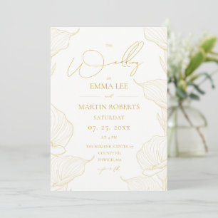 Invitation Fleurs de mariage à lignes délicates et douces