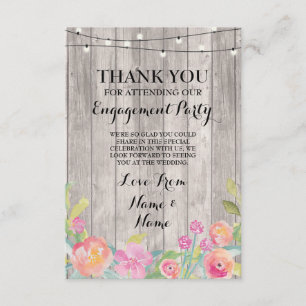 Invitation Fleurs de mariage de fiançailles de remerciement à