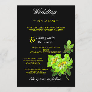 Invitation Fleurs de mariage d'orchidée de chaux de