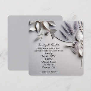 Invitation Fleurs De Mariage Sur Argent