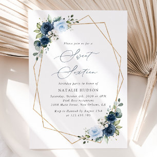 Invitation Fleurs de marine, Fleurs bleues, Verdure, Doux 16