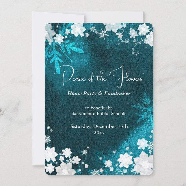 Invitation Fleurs de neige - Événement de collecte de fonds h (Devant)