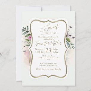Invitation Fleurs de Panda Aquarelle