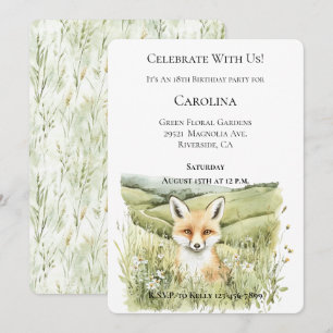 Invitation Fleurs de pâquerette des collines vertes Renard An