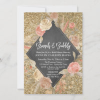 Fleurs de Parties scintillant d'or Chalkboard Brun