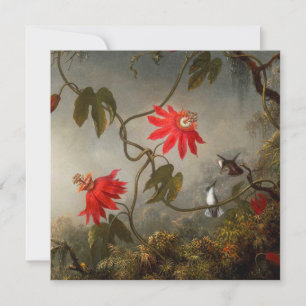 Invitation Fleurs de passion avec tête de colibris
