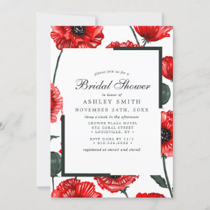 Invitation Fleurs de pavot rouge Fleurs de mariage