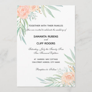 Invitation Fleurs de pêche et invitatation de mariage