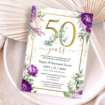 Fleurs de pivoine violette pour noces d'or 50 ans 