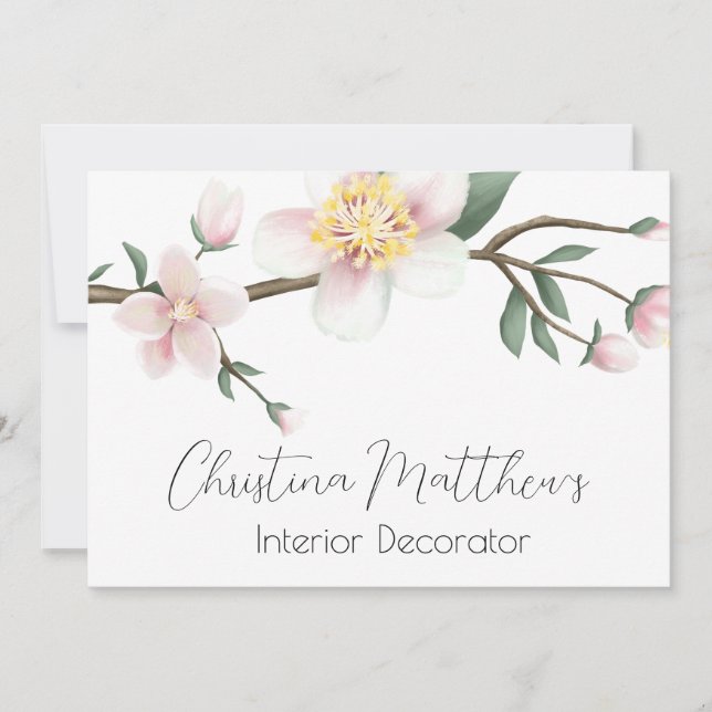 Invitation Fleurs de pomme aquarelle (Devant)